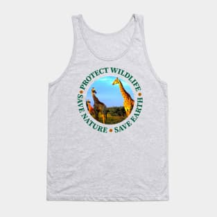 Wildlife Conservation Earth Day Giraffes Tank Top